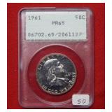 1961 Franklin Silver Half Dollar PCGS PR65
