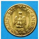 1865 Maximillian Solid 8KT Gold