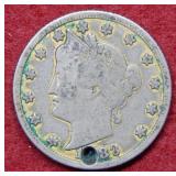 1883 Racketeer Nickel / Liberty Head - No Cents