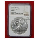 2021 Silver Eagle Type I NGC MS69