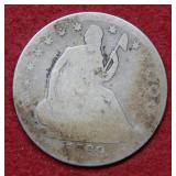 1869 S Seated Liberty Silver Half Dollar Coin