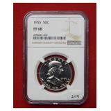 1955 Franklin Silver Half NGC PF68