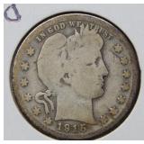 1915 S Barber Silver Quarter
