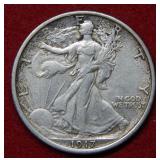 1917 Walking Liberty Silver Half Dollar Coin