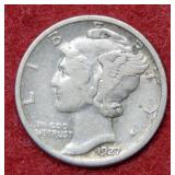 1927 D Mercury Silver Dime