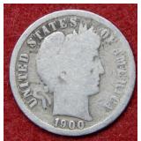 1900 S Barber Silver Dime