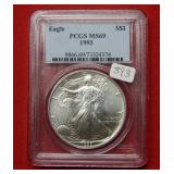 1993 Silver Eagle 1oz PCGS MS69