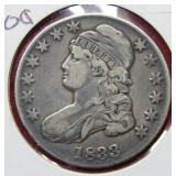1833 Capped Bust Silver Half