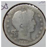 1896 S Barber Silver Half