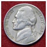 1954 S/D Jefferson Nickel