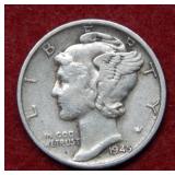 1945 S Mercury Silver Dime - Micro S