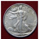 1937 S Walking Liberty Silver Half