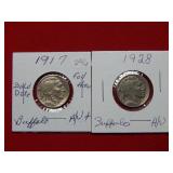 1917& 1928 Buffalo Nickels
