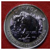 2013 $5 Canada Silver Bison 1oz Coin