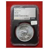 2021 S Africa $1 Silver Krugerrand NGC MS69