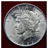 1922 D Peace Silver Dollar Coin