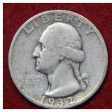 1932 S Washington Silver Quarter