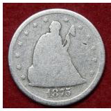 1875 CC Seated Liberty Twenty Cent Piece