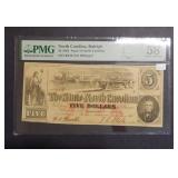 1863 Raleigh North Carolina $5 Note PMG58