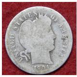 1904 S Barber Silver Dime