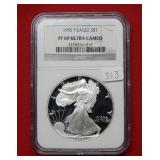 1995 P Silver Eagle 1oz NGC PF69 Ultra Cameo