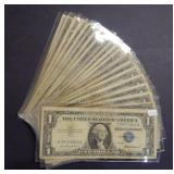 (20) $1 Circulated Silver Certificates