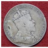 1908 Newfoundland Silver Half Dollar Coin