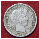 1913 Barber Silver Dime