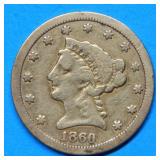 1860 S $2.50 Liberty Gold Coin