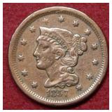 1857 Large Cent - Cleaned