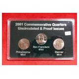 2001 Proof & UNC PD&S Vermont Quarters