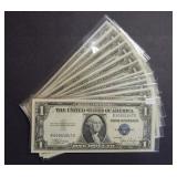 (10) Crisp Silver Certificates