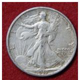 1917 S Walking Liberty Silver Half Dollar Coin