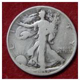 1938 D Walking Liberty Silver Half Dollar