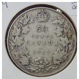 1919 Canada Silver Half Dollar Coin