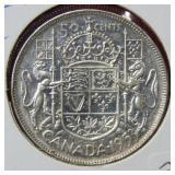 1953 Canada Silver Half Dollar Coin