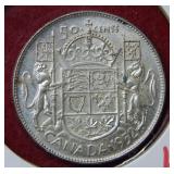 1952 Canada Silver Half Dollar Coin