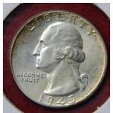 1945 Washington Silver Quarter