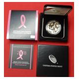 2018 Silver Proof Breast Cancer Commemorative $1