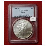 2006 W Silver Eagle 1oz PCGS MS69