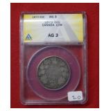 1870 Canada Silver Half ANACS AG3