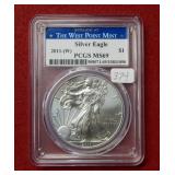 2011 (W) Silver Eagle 1oz PCGS MS69