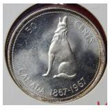 1967 Canada Silver Half Dollar Coin
