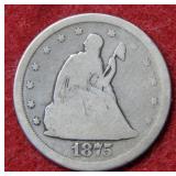 1875 S Seated Liberty 20 Cent Piece