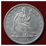 1877 CC Seated Liberty Half Dollar Coin