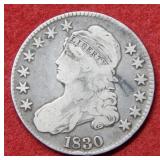 1830 Bust Silver Half Dollar Coin