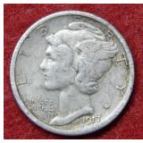 1917 S Mercury Silver Dime