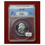1960 Franklin Silver Half ANACS PF65 CAMEO