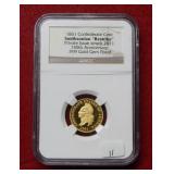 1861 Smithsonian Restrike Gold CSA Cent NGC GEM PF