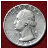 1932 S Washington Silver Quarter